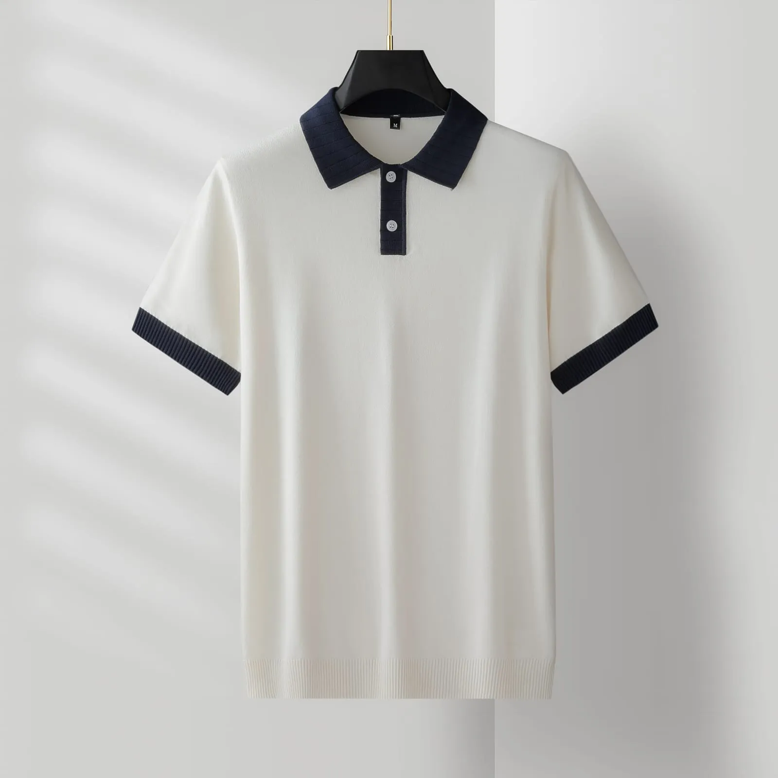 Merano Ribbed Knit Tee — Beige (view 1)