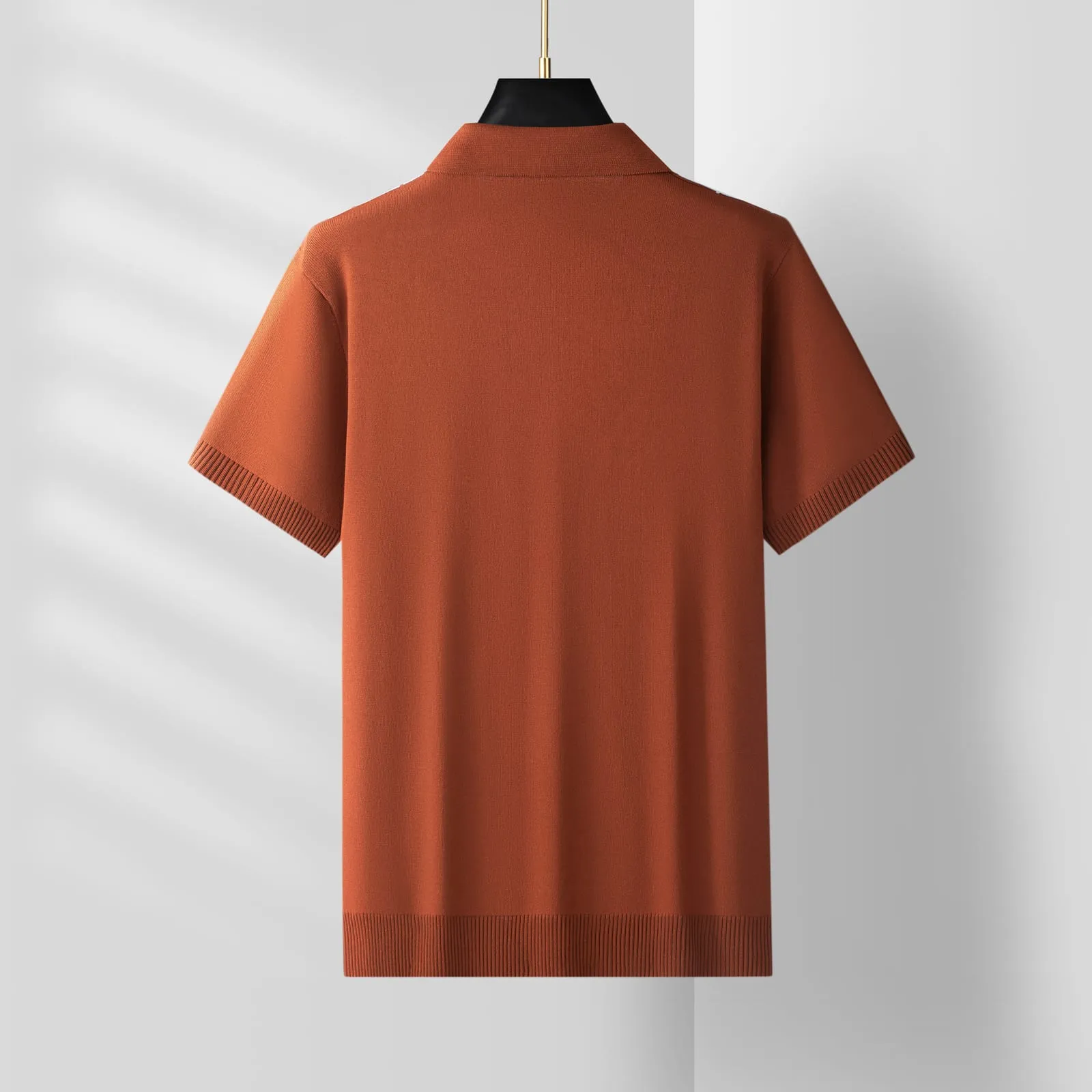 Tellaro Ribbed Knit Tee — Caramel (view 2)