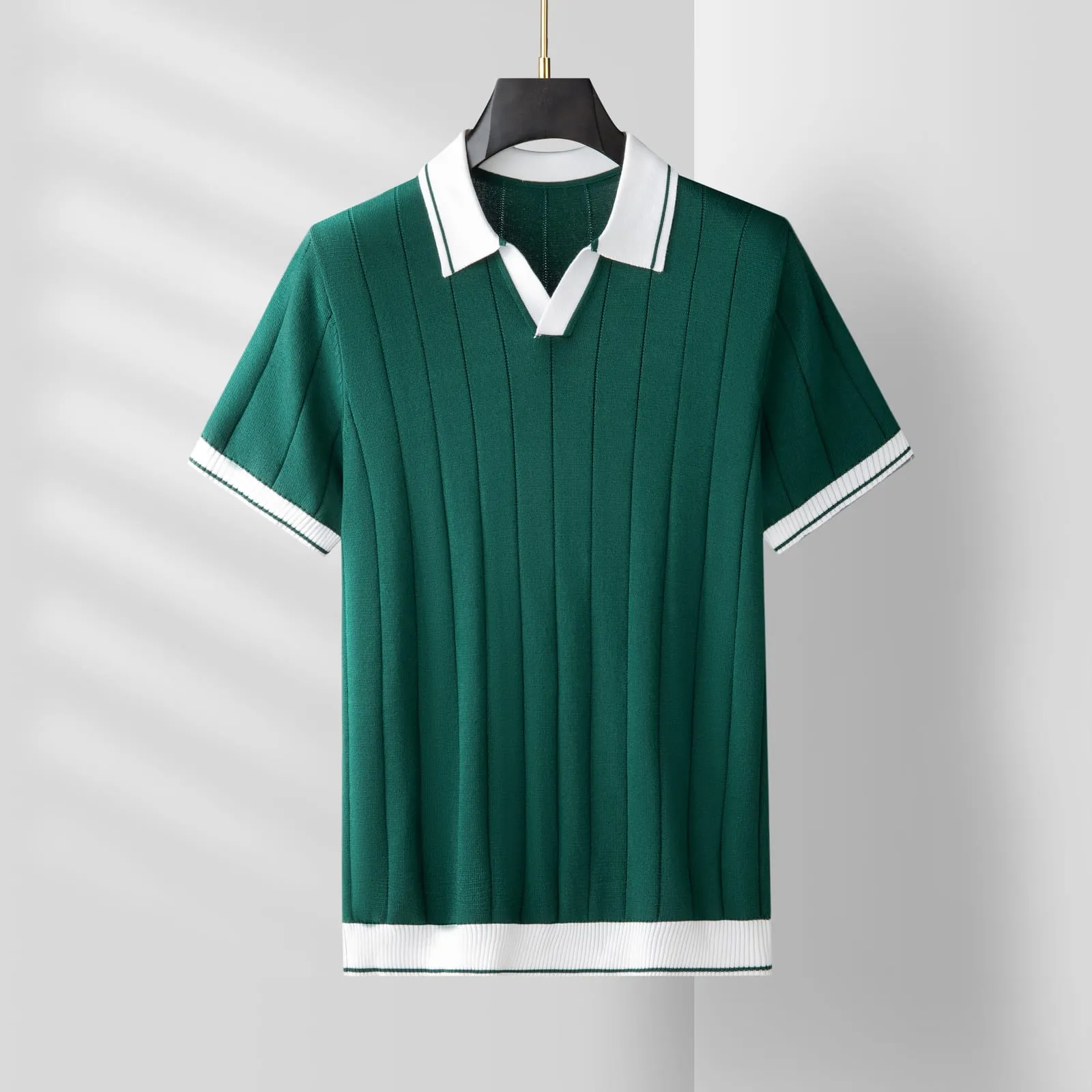 Chamonix Knit Tee — Forest Green (view 1)