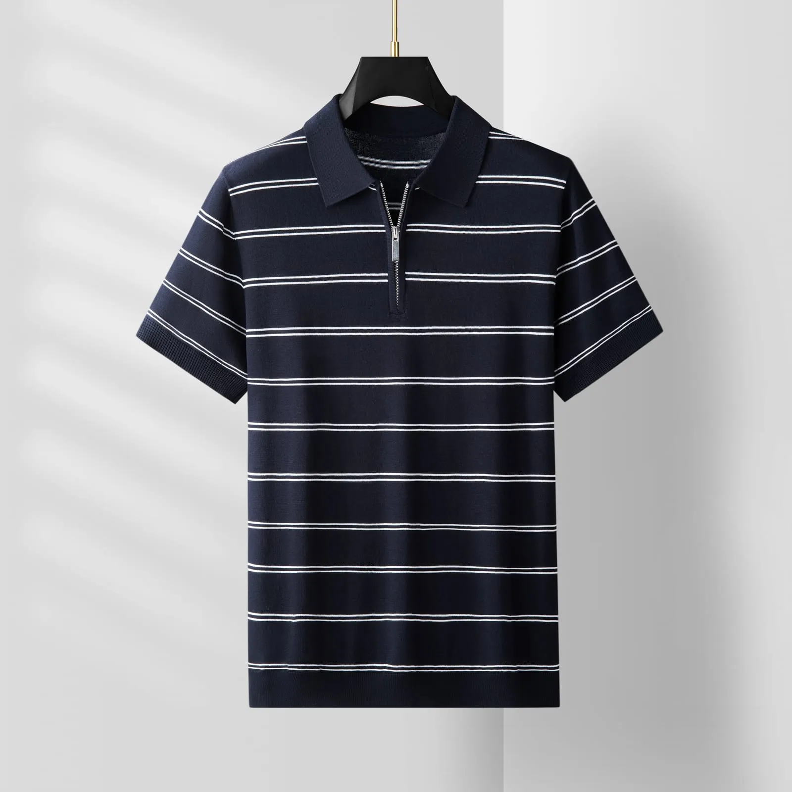 Aspen Fine-Knit Tee — Navy (view 1)