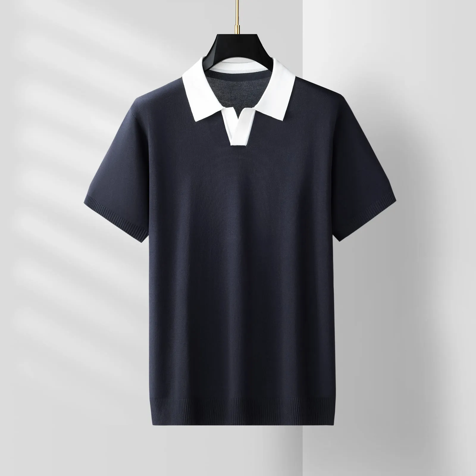Fjord Fine-Knit Tee — Navy (view 1)